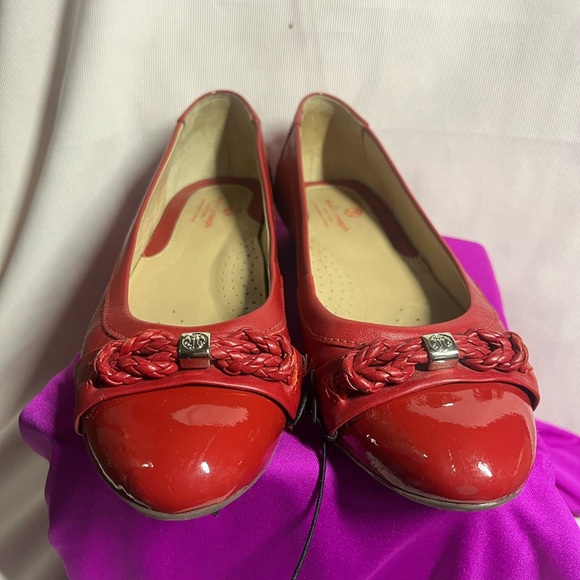 Marc Joseph Shoes - Marc Joseph Women's Red Flats with Braided Accent